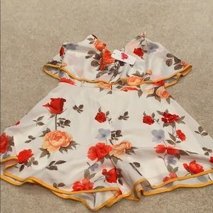 Orange flower romper